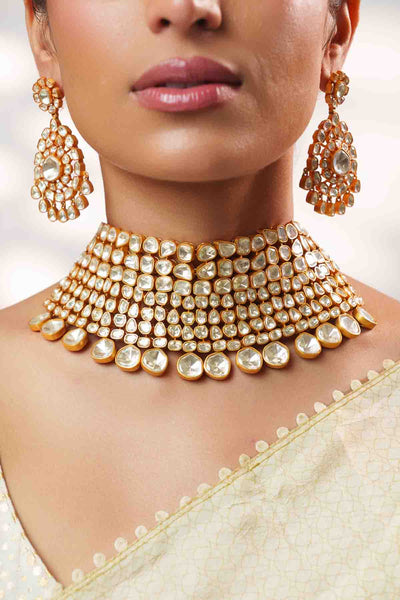 Zevar Moissanite Necklace Set indian designer wear online shopping melange singapore 