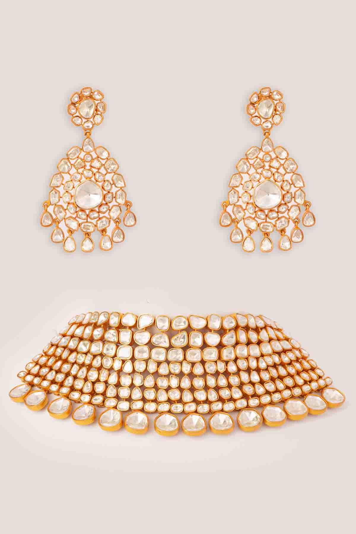 Zevar Moissanite Necklace Set indian designer wear online shopping melange singapore 