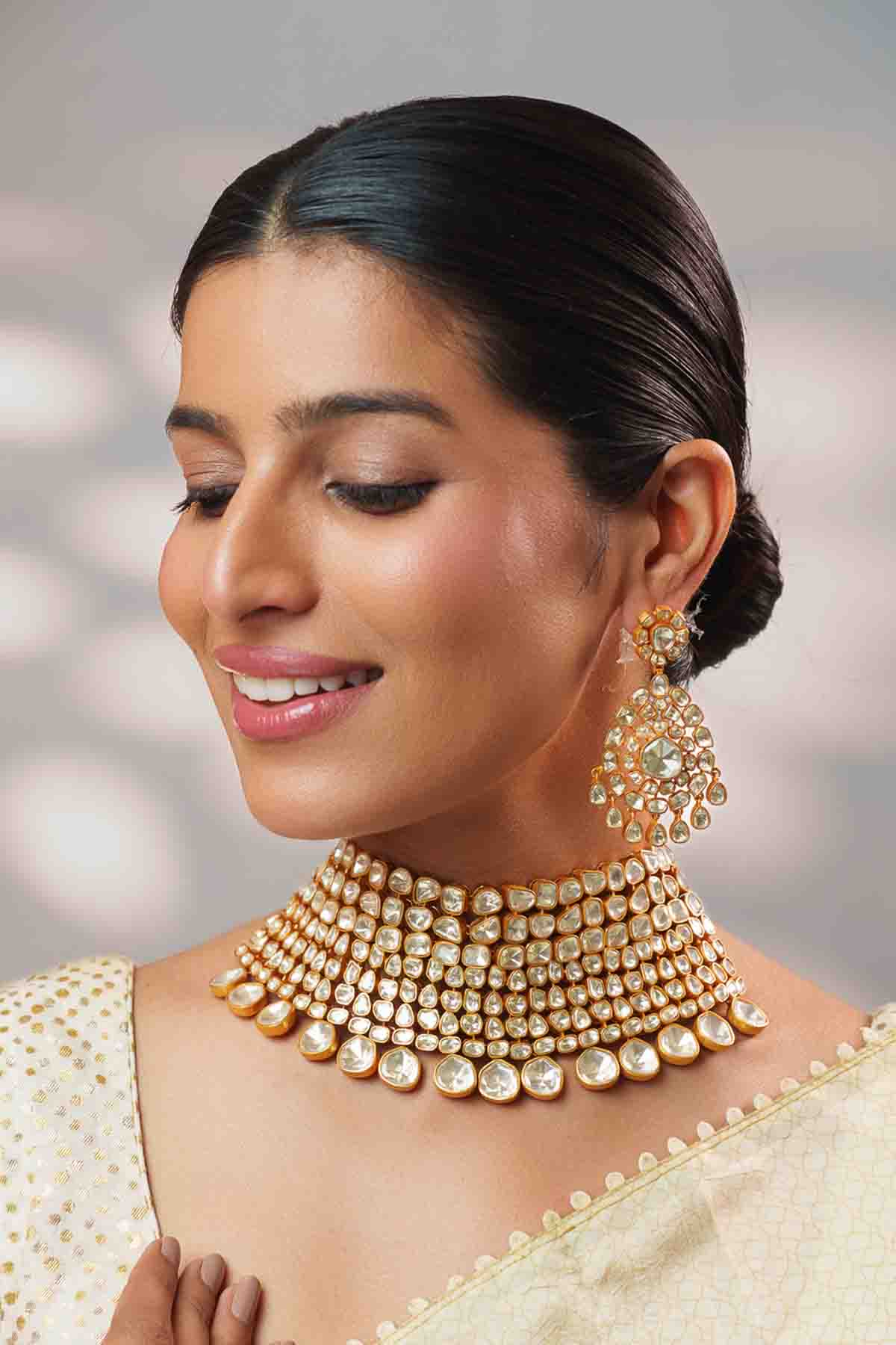 Zevar Moissanite Necklace Set indian designer wear online shopping melange singapore 