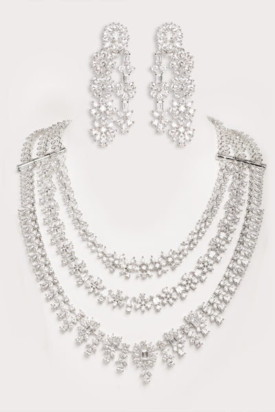 Zevar Multiwear Dramatic And Versatile Diamond Necklace Set indian designer wear online shopping melange singapore