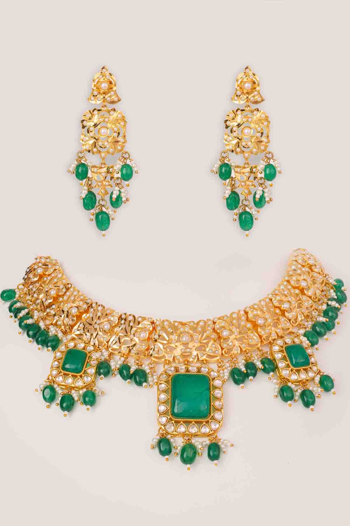 Zevar Necklace Set With Earrings indian designer wear online shopping melange singapore 
