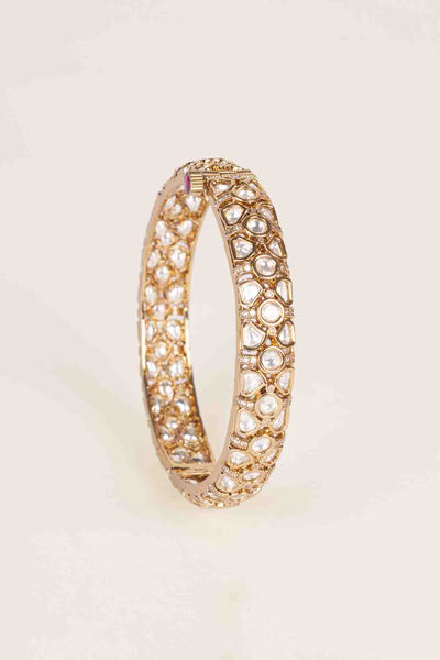 Zevar Pair Of Classic Two Tone Kundan Polki Bangles indian designer wear online shopping melange singapore