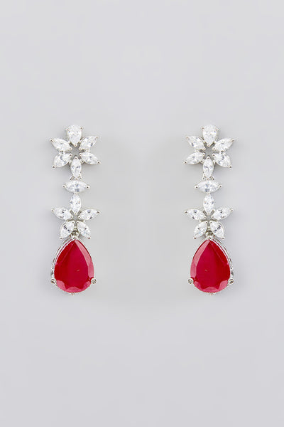 Zevar Pink Diamond Necklace Set indian designer wear online shopping melange singapore