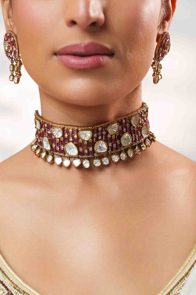 Zevar Polki Choker Set indian designer wear online shopping melange singapore 
