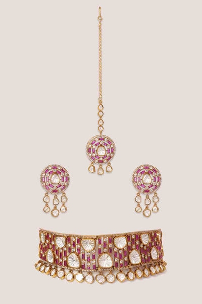 Zevar Polki Choker Set indian designer wear online shopping melange singapore 