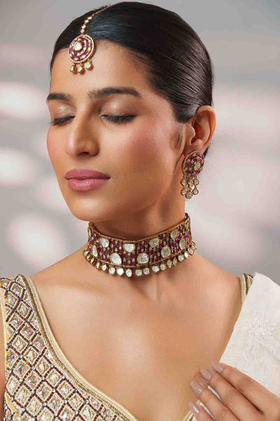Zevar Polki Choker Set indian designer wear online shopping melange singapore 