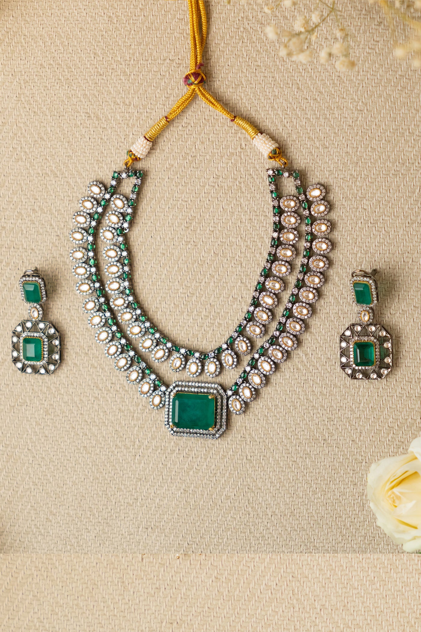 Zevar Polki Necklace Set jewellery Indian designer wear online shopping melange singapore