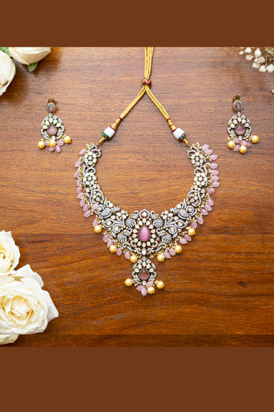 Zevar Polki Necklace Set jewellery Indian designer wear online shopping melange singapore