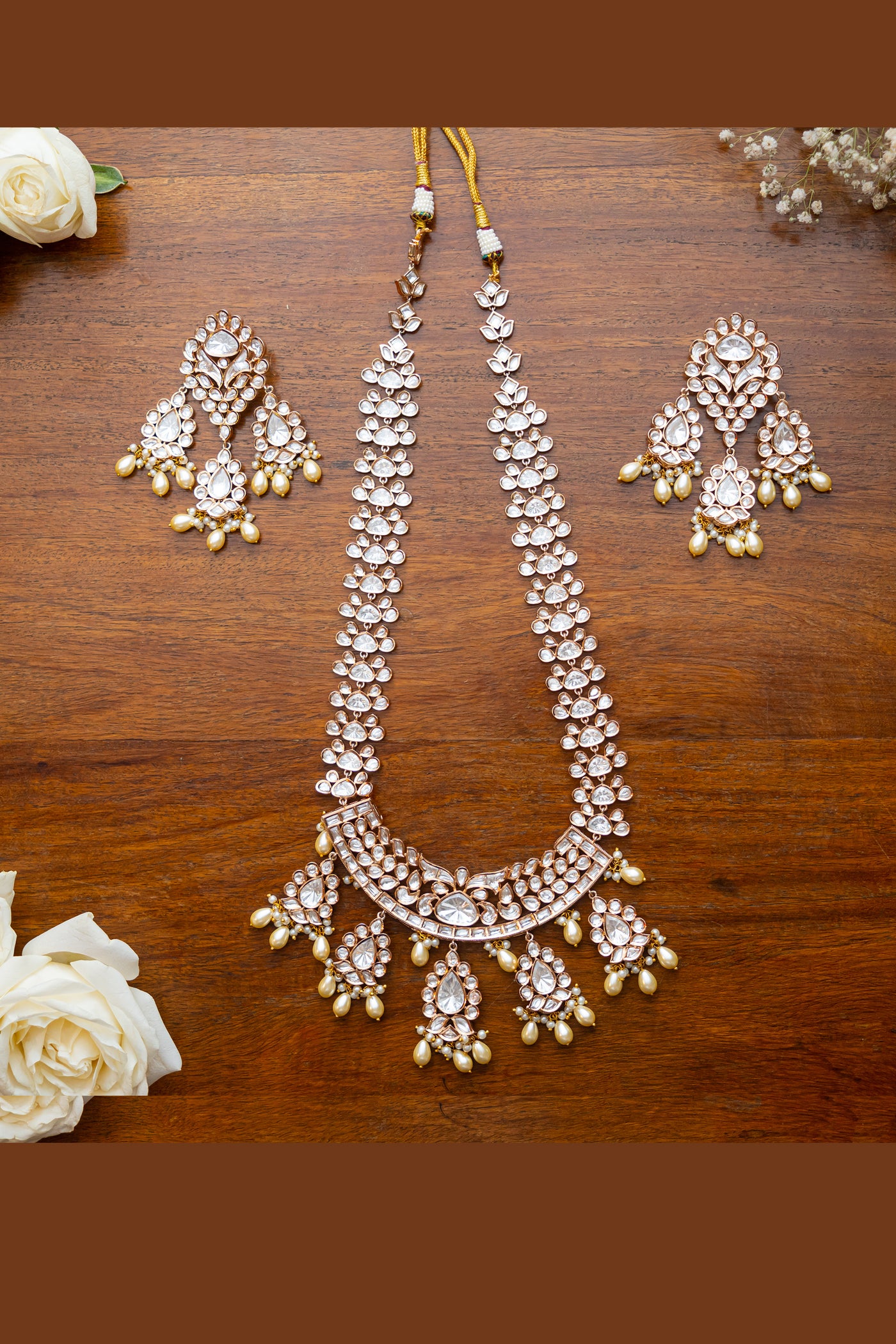 Zevar Polki Necklace Set jewellery Indian designer wear online shopping melange singapore