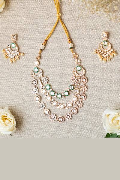 Zevar Polki Necklace Set jewellery Indian designer wear online shopping melange singapore