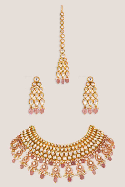 Zevar Polki Necklace Set indian designer wear online shopping melange singapore 