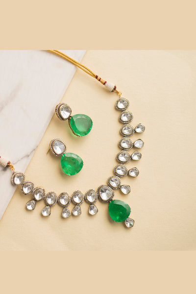 Zevar Polki Necklace Set jewellery Indian designer wear online shopping melange singapore