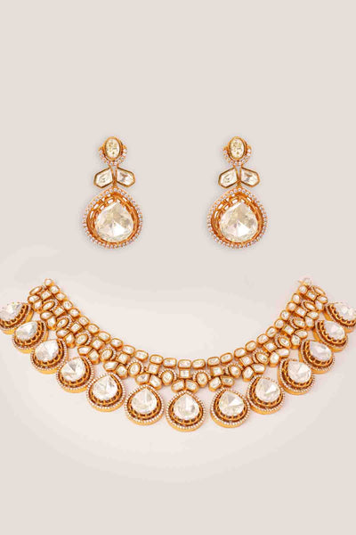 Zevar Stylish Moissanite Set With Matching Earrings indian designer wear online shopping melange singapore 
