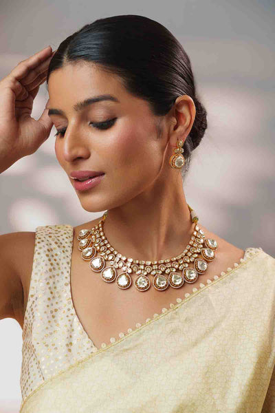 Zevar Stylish Moissanite Set With Matching Earrings indian designer wear online shopping melange singapore 
