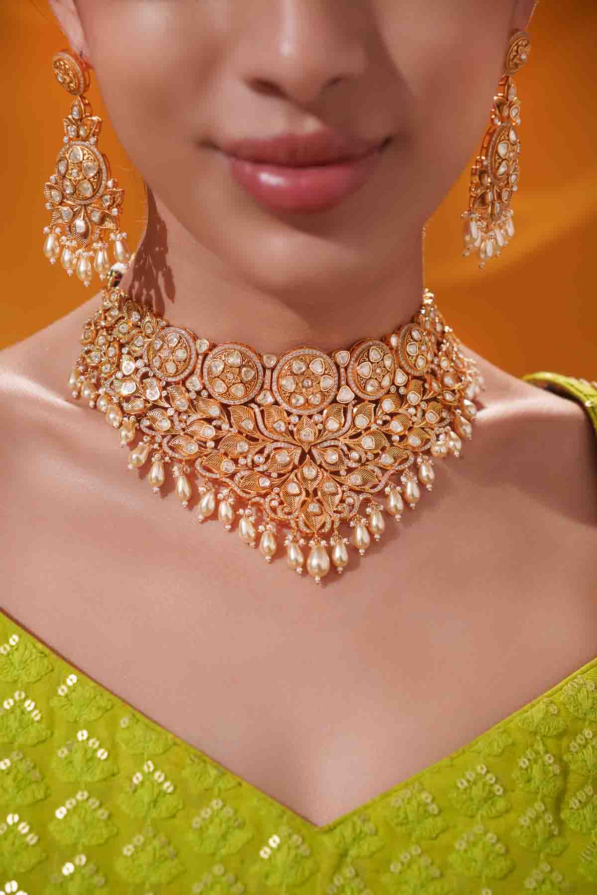 Zevar Traditional Necklace Set indian designer wear online shopping melange singapore 
