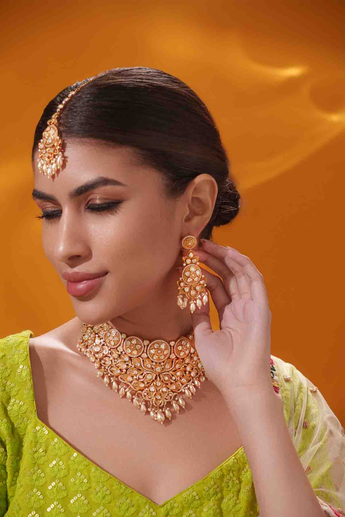 Zevar Traditional Necklace Set indian designer wear online shopping melange singapore 
