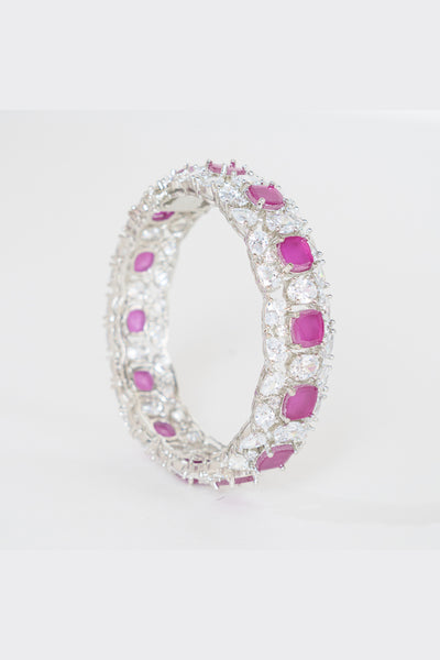 Zevar Vibrant Diamond Bangles With Ruby Stones indian designer wear online shopping melange singapore