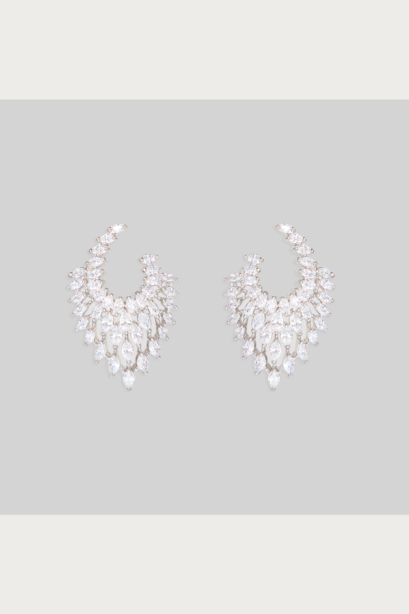 Zevar White Classic And Elegant Pair Of Diamond Earrings indian designer wear online shopping melange singapore
