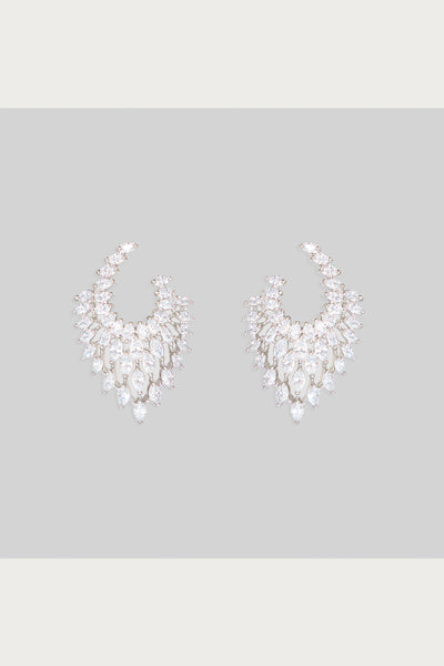 Zevar White Classic And Elegant Pair Of Diamond Earrings indian designer wear online shopping melange singapore