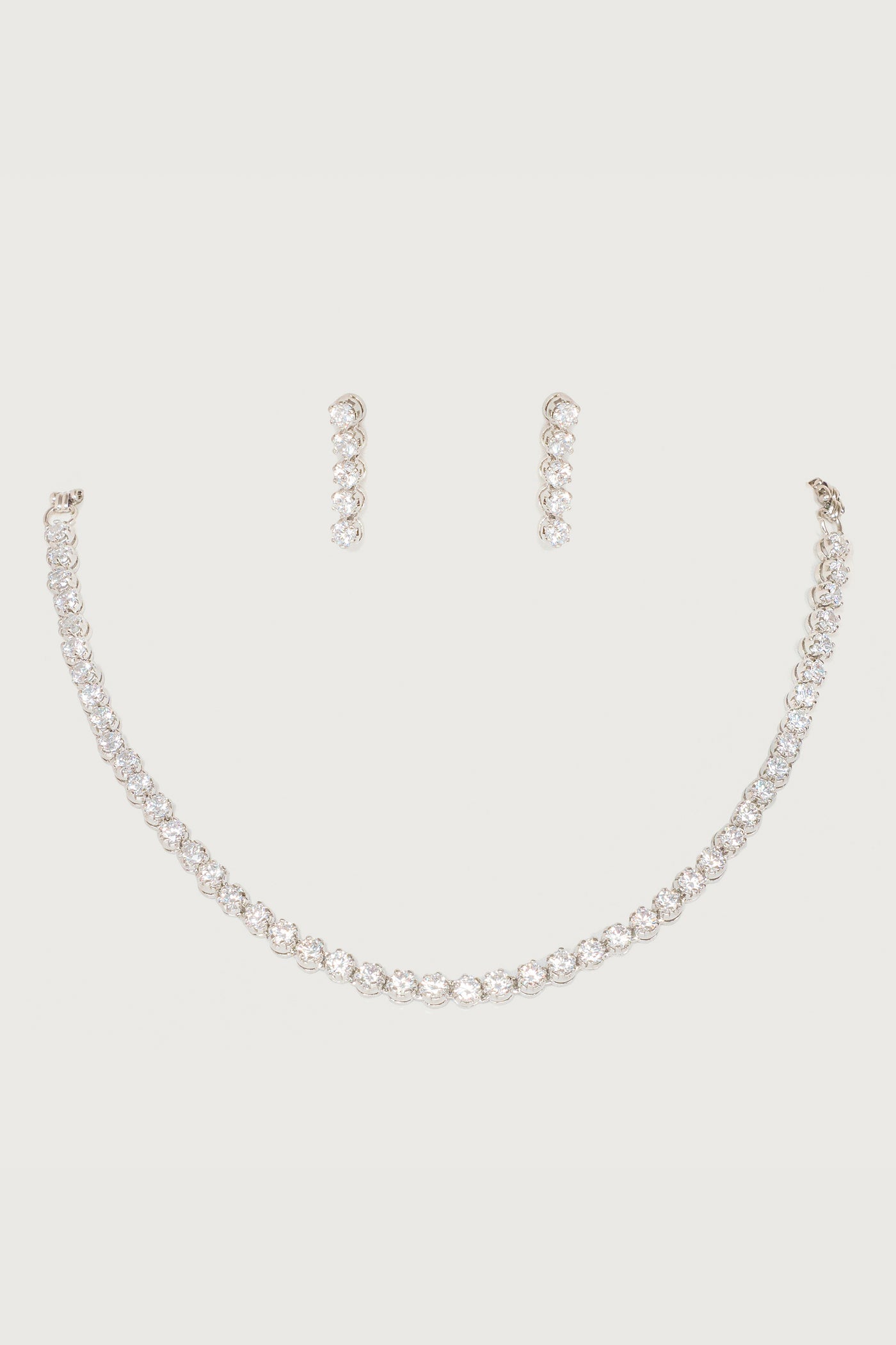 Zevar White Elegant Diamond Necklace Set indian designer wear online shopping melange singapore
