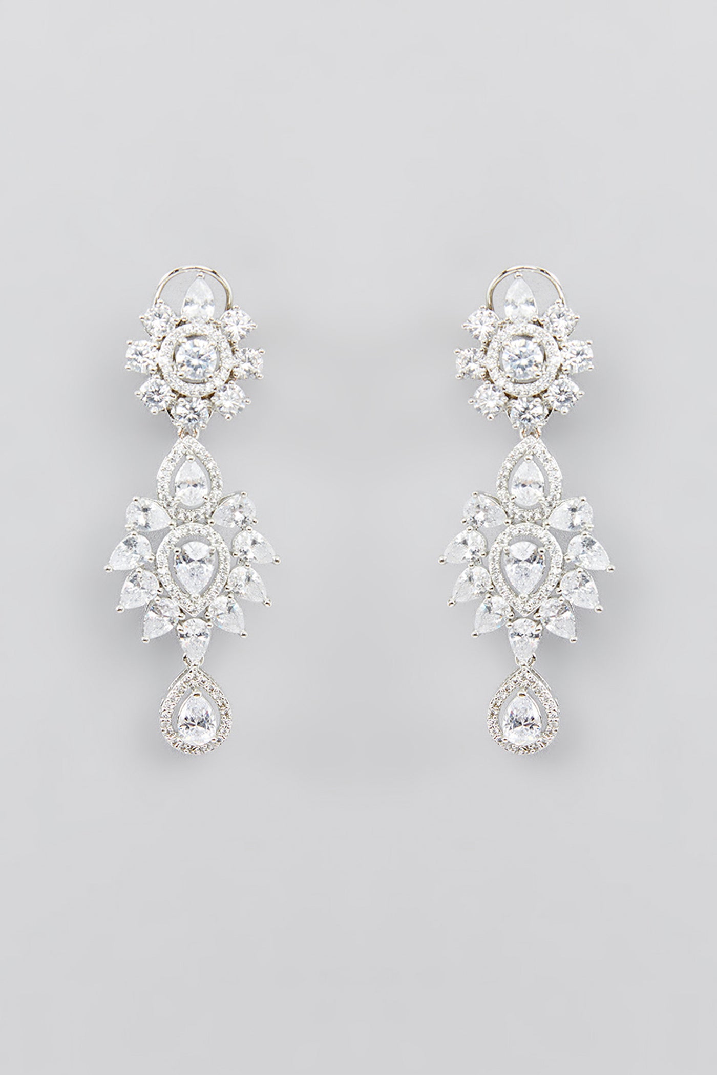 Zevar White Layered Diamond Necklace Set indian designer wear online shopping melange singapore