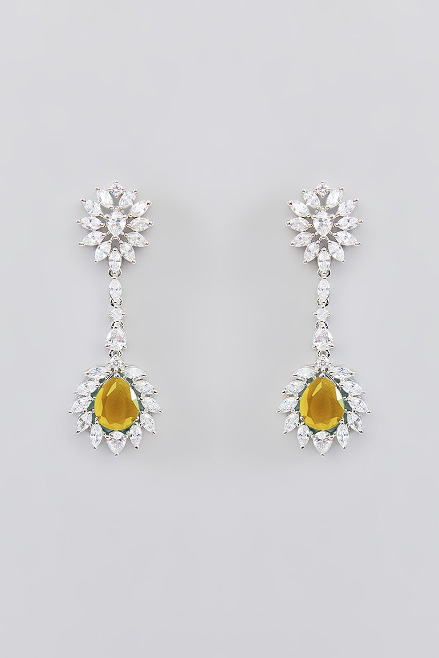 Zevar Yellow Long Diamond Necklace indian designer wear online shopping melange singapore