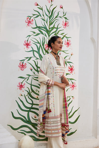 Anita Dongre Arna Suit Set Cream festive indian designer wear online shopping melange singapore