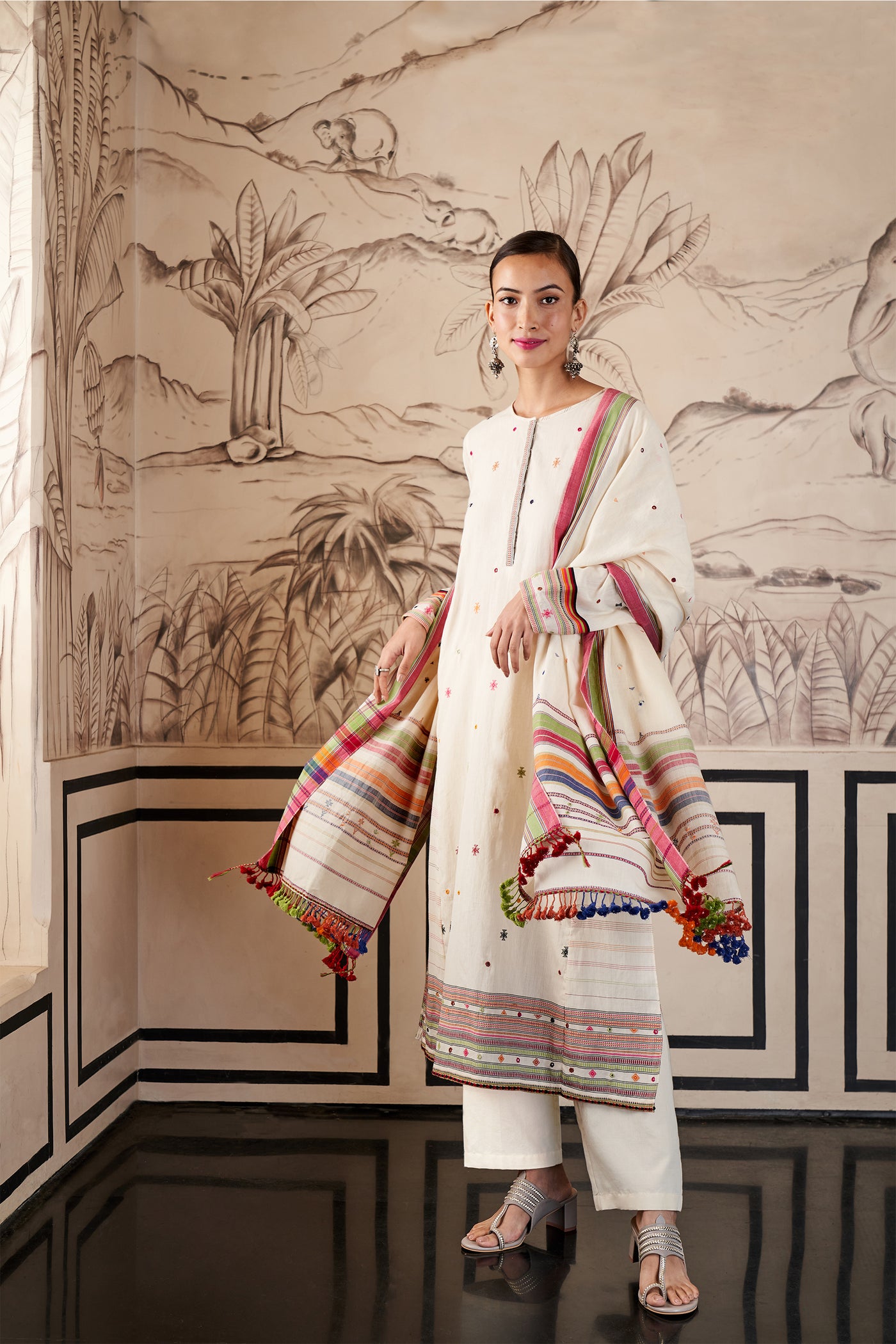 Anita Dongre Bhuv Suit Set Cream festive indian designer wear online shopping melange singapore 