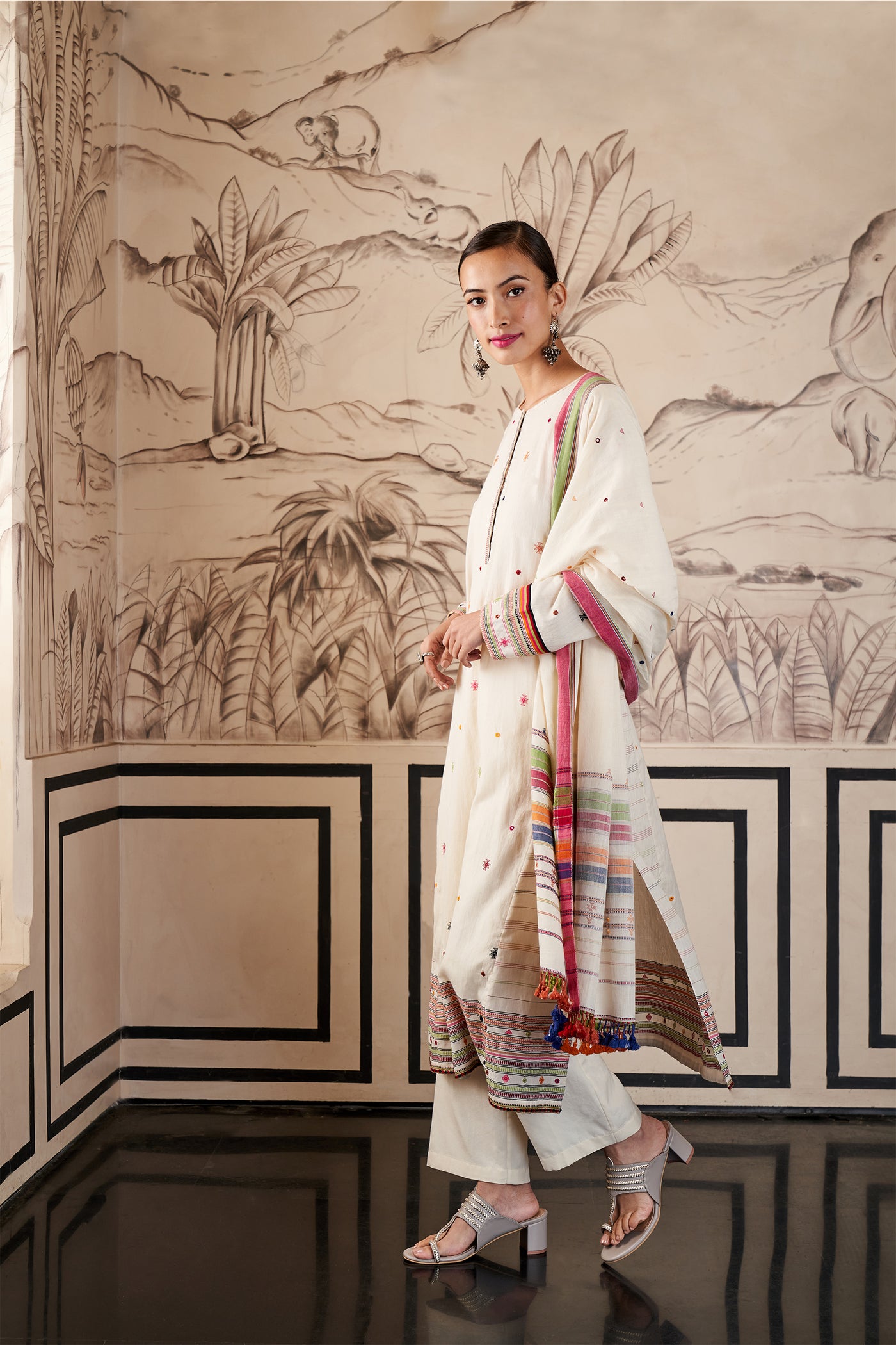 Anita Dongre Bhuv Suit Set Cream festive indian designer wear online shopping melange singapore
