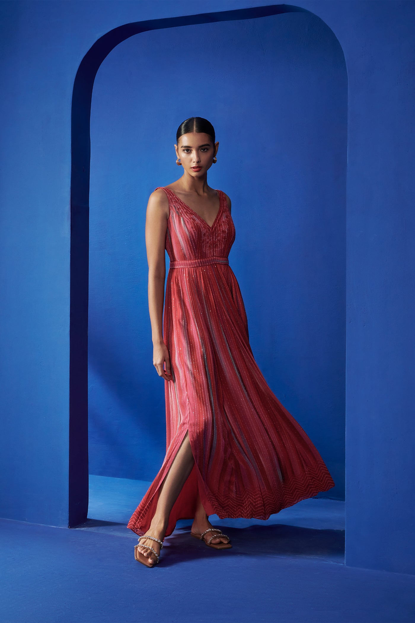 Anita Dongre Demelza Dress Red western indian designer wear online shopping melange singapore 
