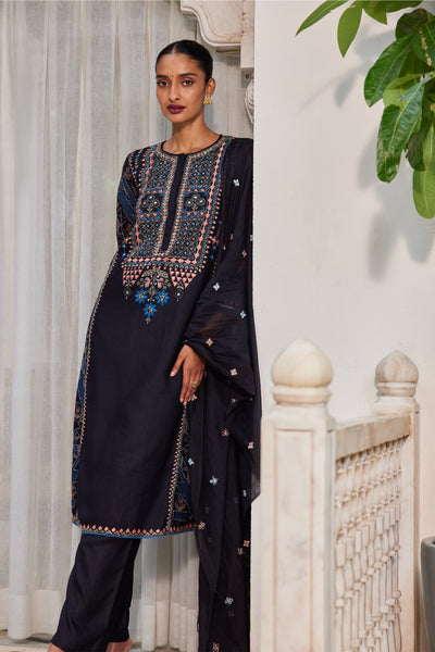 anita dongre Ekaja Suit Set Black festive indian designer wear online shopping melange singapore 