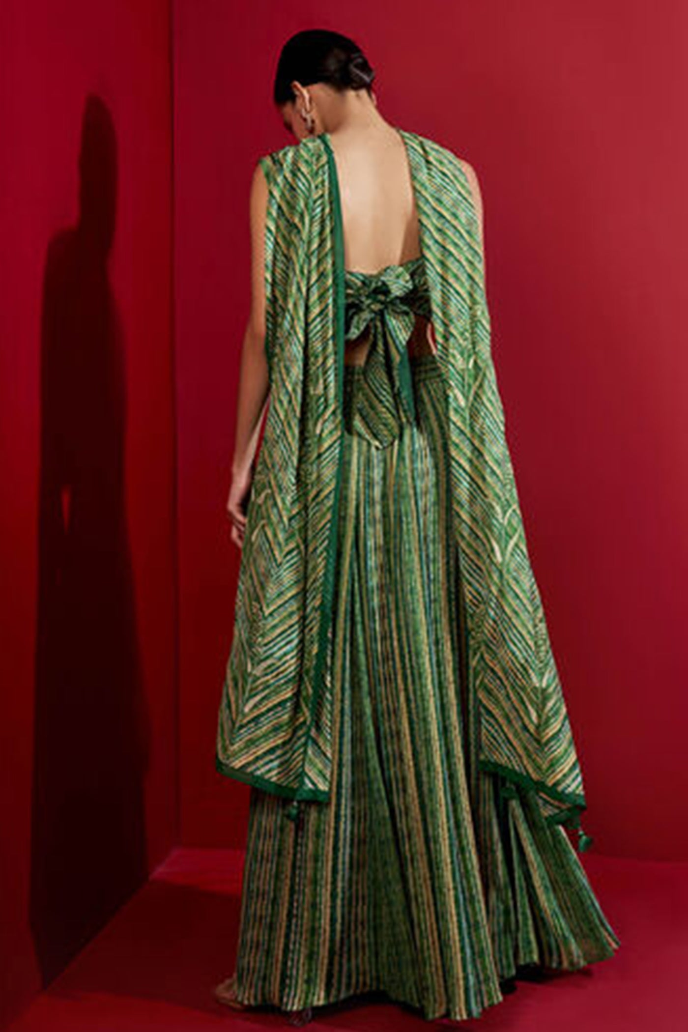 Anita Dongre Erdene Skirt Set Green western indian designer wear online shopping melange singapore