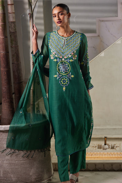 anita dongre Faramir Suit Set Green festive indian designer wear online shopping melange singapore 