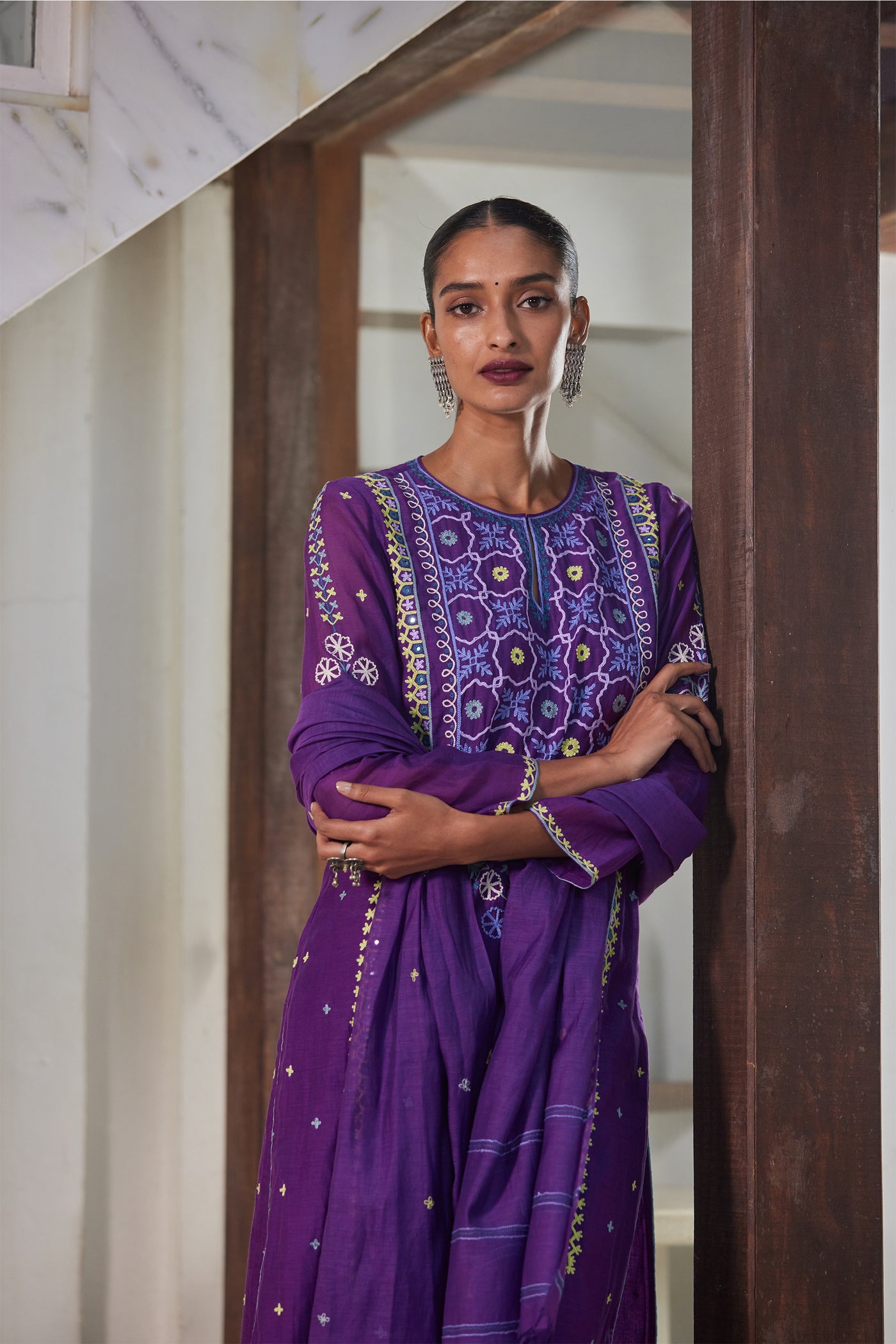Anita Dongre Izna Suit Set Purple festive indian designer wear online shopping melange singapore