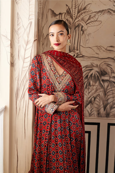 Anita Dongre Naaz Suit Set Rust festive indian designer wear online shopping melange singapore