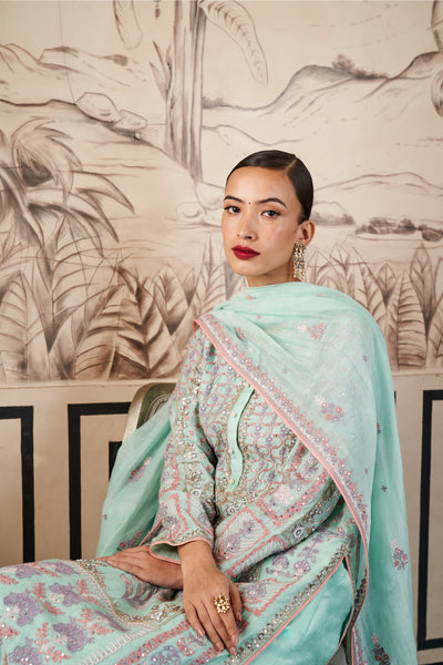 Anita Dongre Rooma Suit Set Sage festive indian designer wear online shopping melange singapore