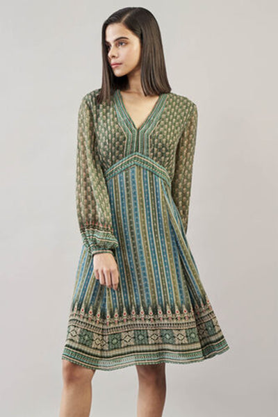 Anita Dongre Soila Dress Sage western indian designer wear online shopping melange singapore