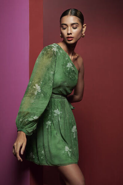 Anita Dongre Xylia Dress Green western indian designer wear online shopping melange singapore