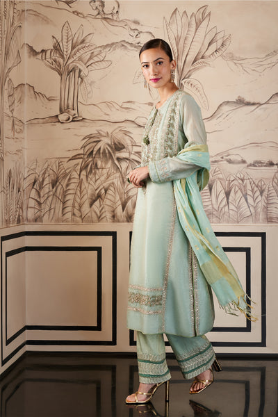 Anita Dongre Zarna Suit Set powder blue festive indian designer wear online shopping melange singapore