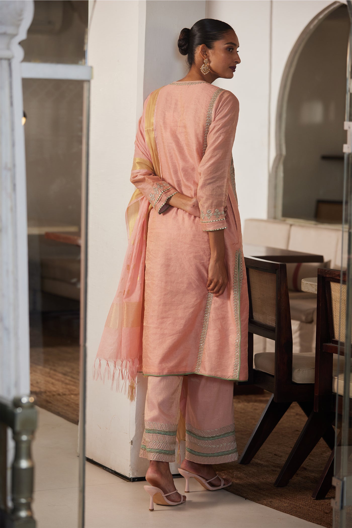Anita Dongre Zarna Suit Set Blush festive indian designer wear online shopping melange singapore
