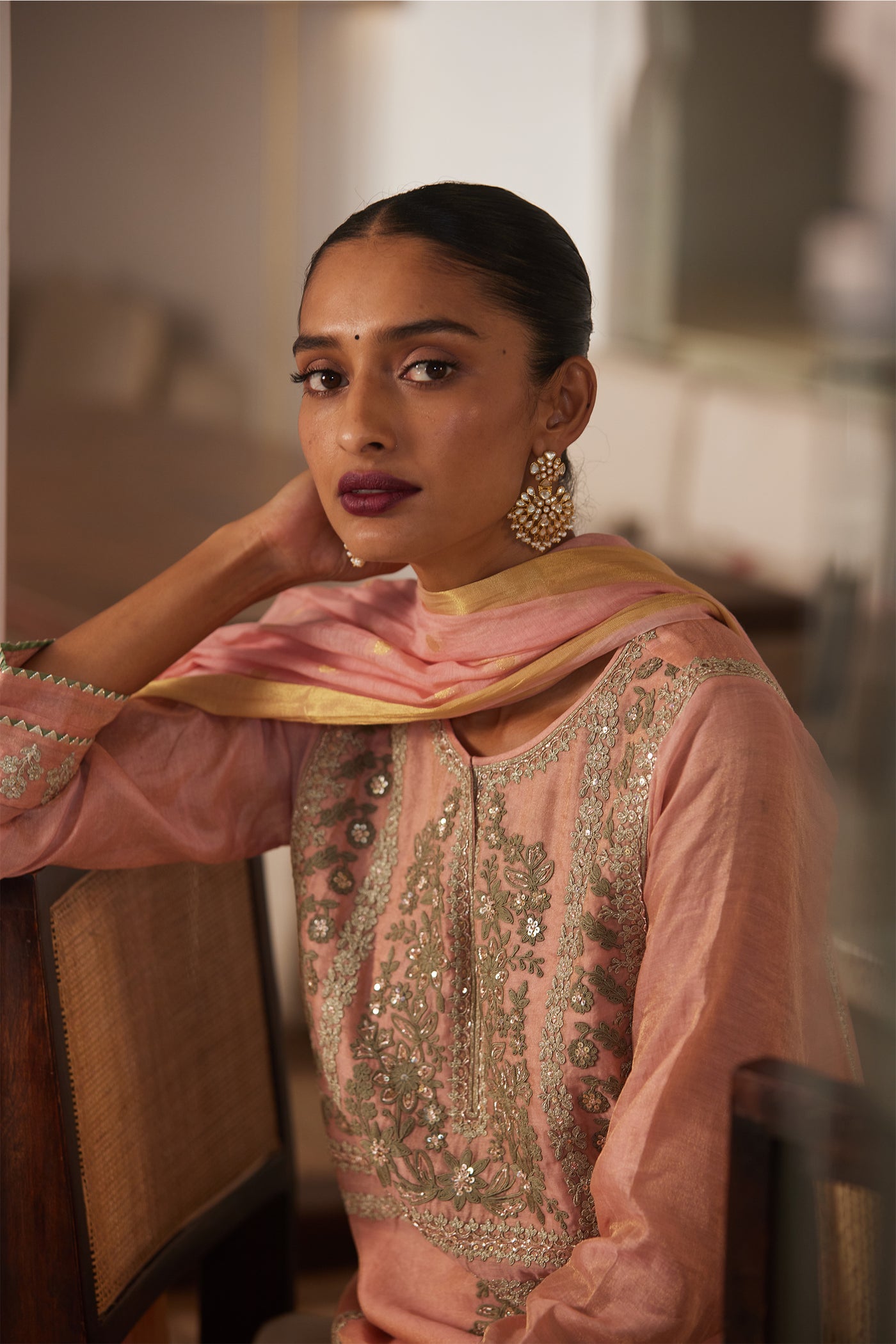 Anita Dongre Zarna Suit Set Blush festive indian designer wear online shopping melange singapore