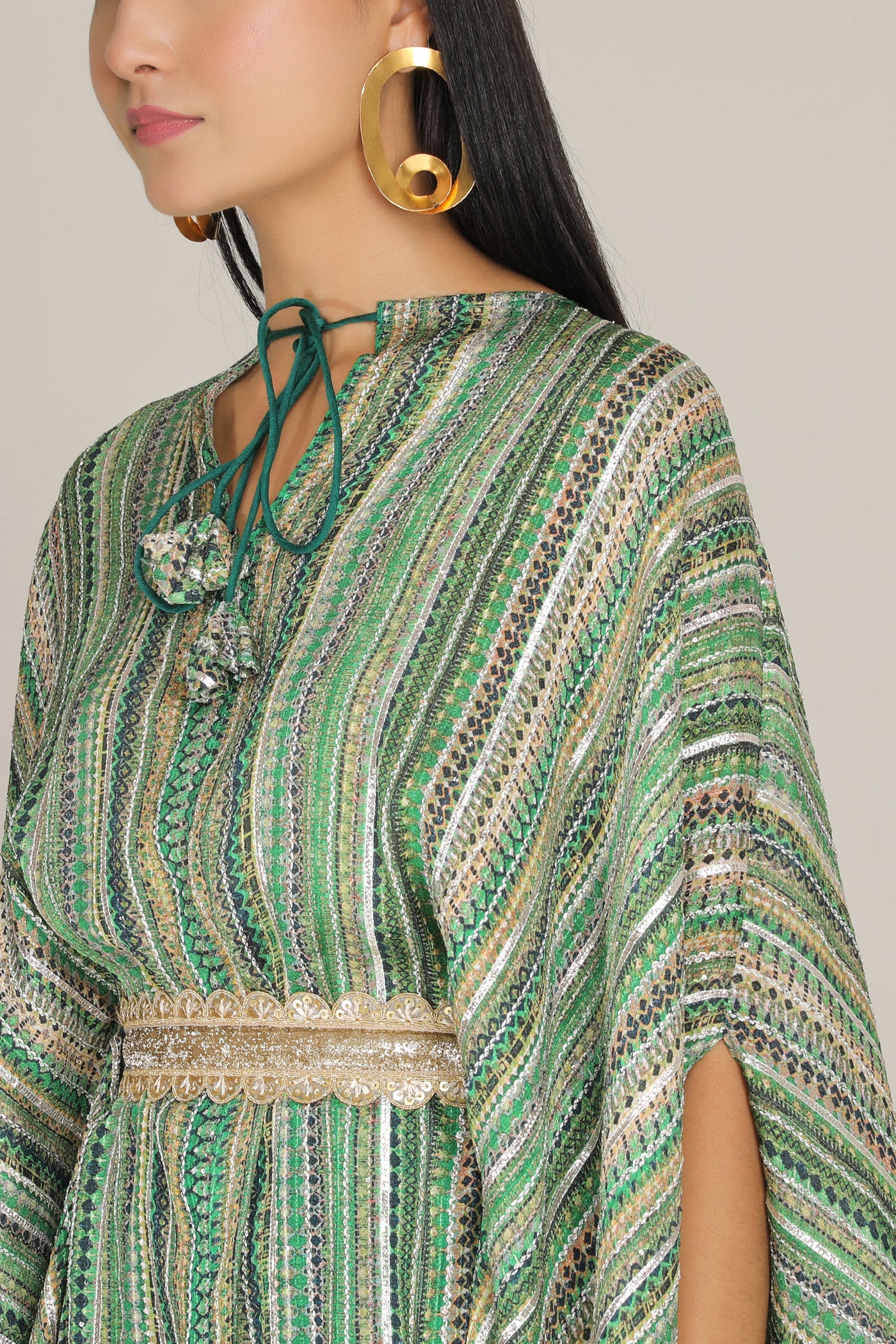 Aneehka Green Phooljhadi Circle Kurta & Salwar Pant indian designer wear online shopping melange singapore