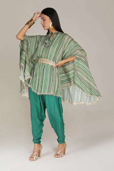 Aneehka Green Phooljhadi Circle Kurta & Salwar Pant indian designer wear online shopping melange singapore