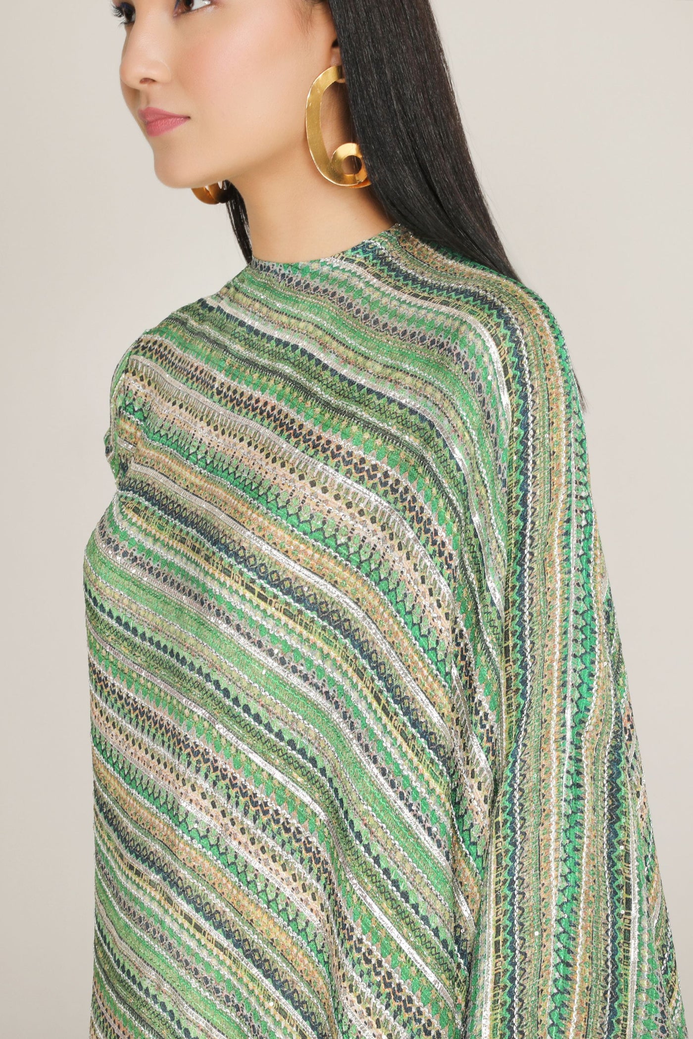Aneehka Green Phooljhdi Triangle Dress indian designer wear online shopping melange singapore