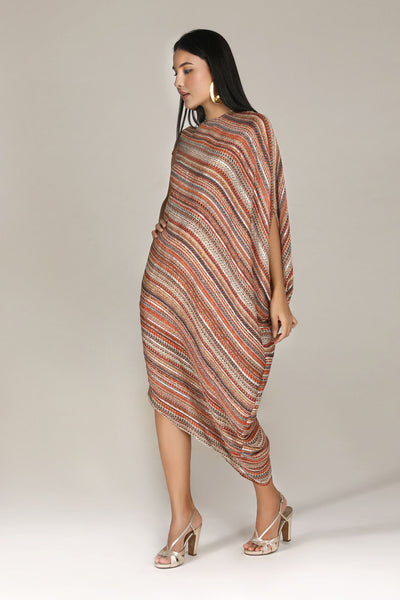Aneehka Rust Phooljhdi Triangle Dress indian designer wear online shopping melange singapore