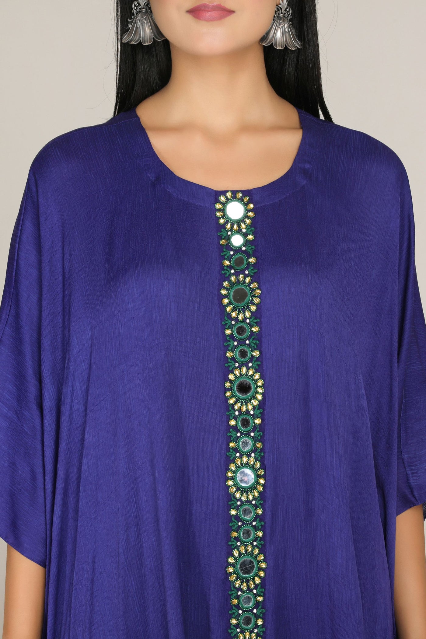 Aneehka Purple Shisheh Kaftan Kurta with Churidar indian designer wear online shopping melange singapore