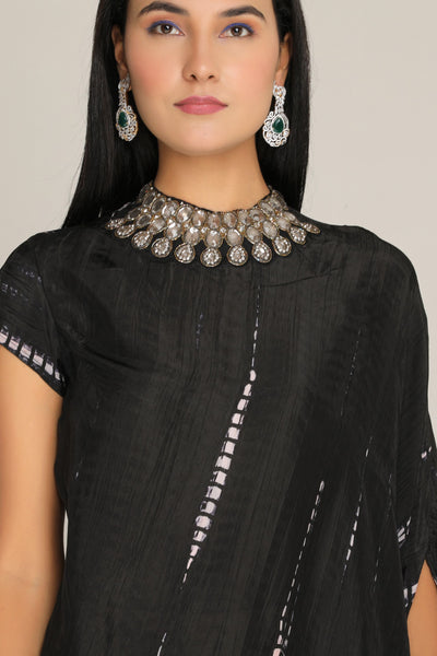 Aneehka Black Raya Triangle Dress indian designer wear online shopping melange singapore