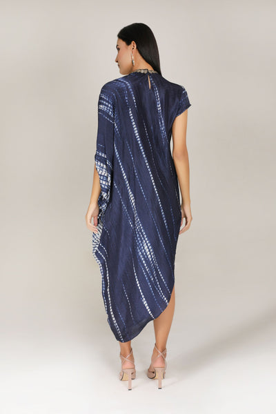 Aneehka Blue Raya Triangle Dress indian designer wear online shopping melange singapore