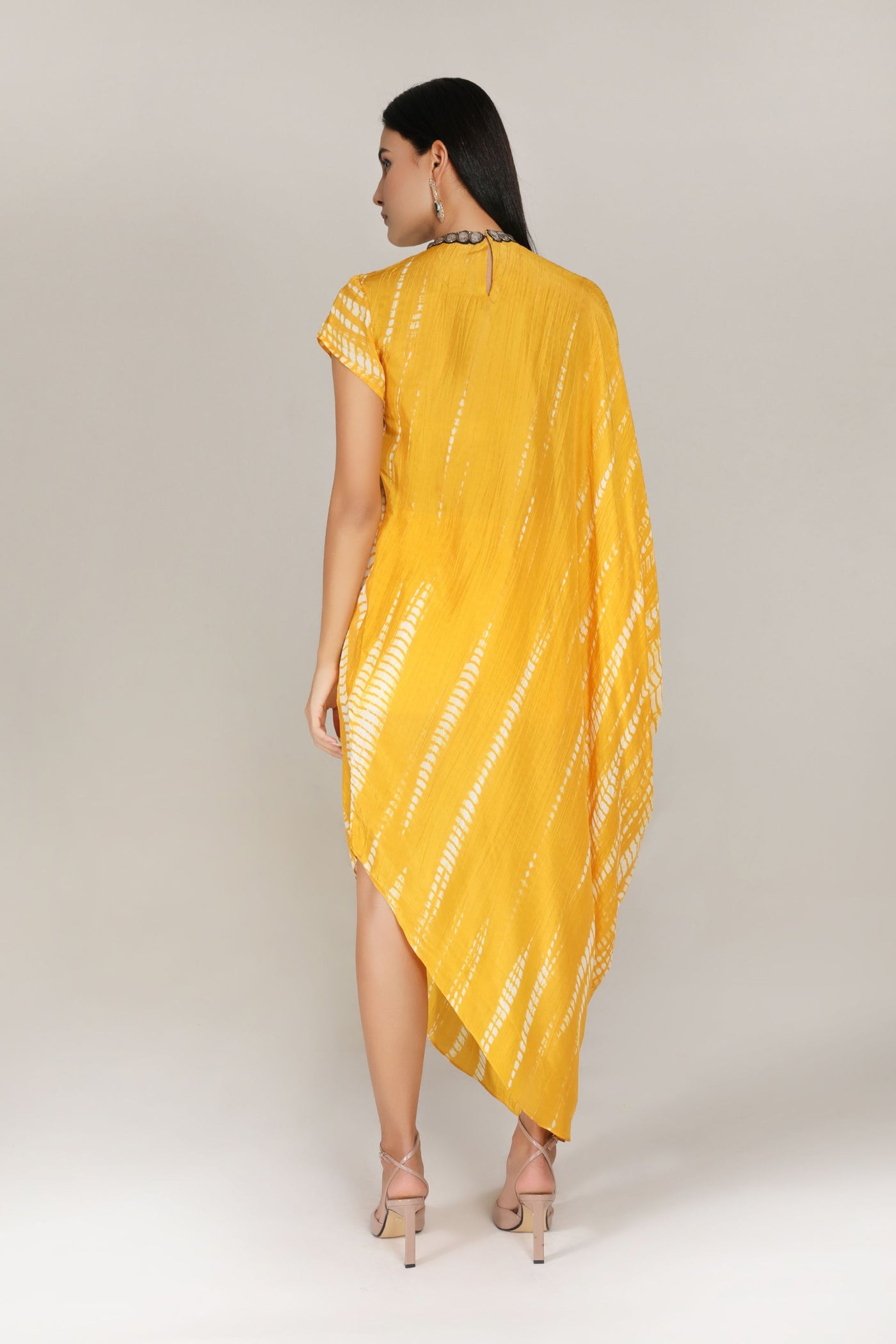 Aneehka Yellow Raya Triangle Dress indian designer wear online shopping melange singapore