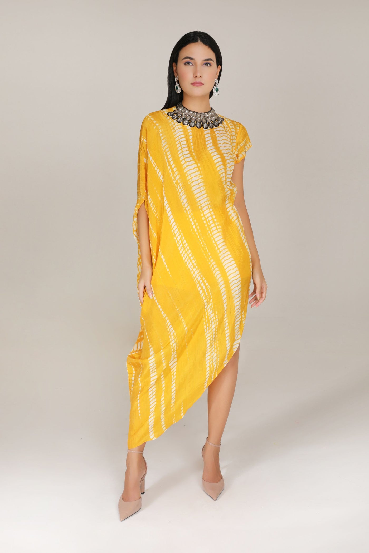 Aneehka Yellow Raya Triangle Dress indian designer wear online shopping melange singapore